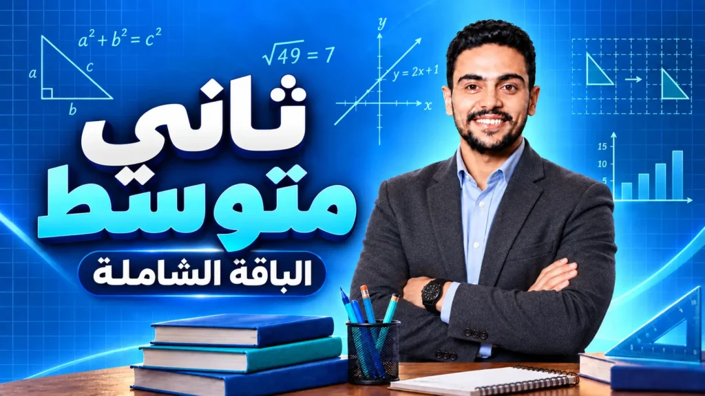 غلاف الباقة الشاملة لمنهج الرياضيات – ثاني متوسط